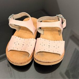 Freshly picked pink perforated leather adjustable sandals size 8
